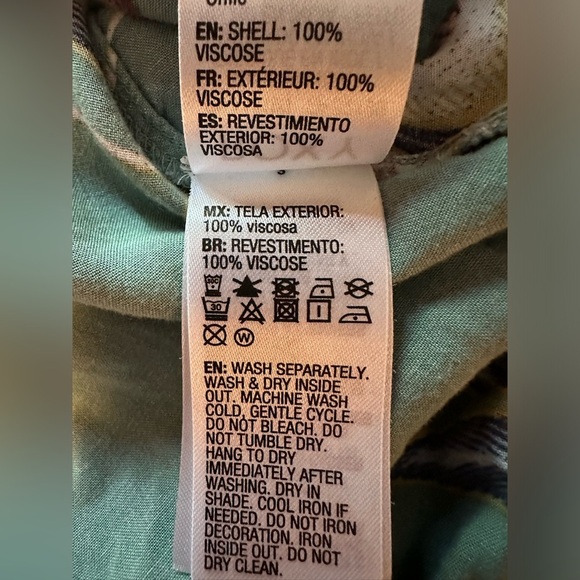 Roxy Women's off shoulder technicolor trellis bird flower Dress size 6 - Picture 11 of 11